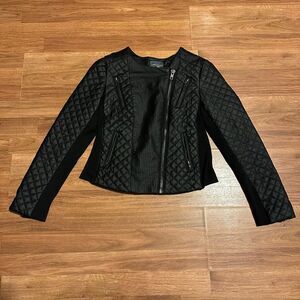 Catherine Malandrino Quilted Cropped Jacket Black | Women’s Size Medium